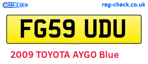 FG59UDU are the vehicle registration plates.