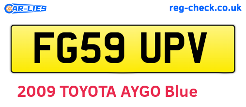 FG59UPV are the vehicle registration plates.