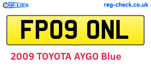 FP09ONL are the vehicle registration plates.