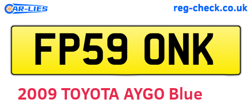 FP59ONK are the vehicle registration plates.