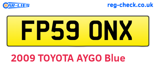 FP59ONX are the vehicle registration plates.