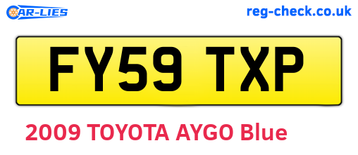 FY59TXP are the vehicle registration plates.