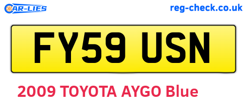 FY59USN are the vehicle registration plates.