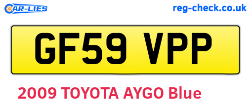 GF59VPP are the vehicle registration plates.