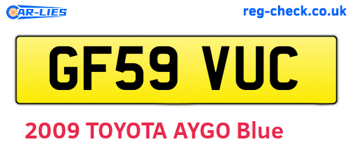 GF59VUC are the vehicle registration plates.