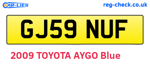 GJ59NUF are the vehicle registration plates.