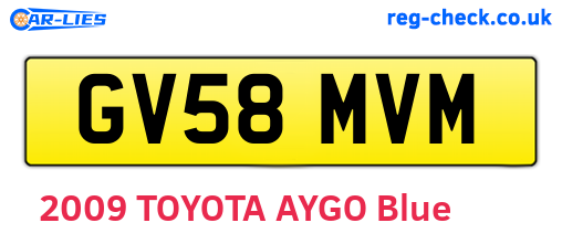 GV58MVM are the vehicle registration plates.