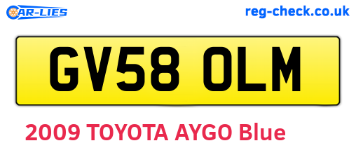 GV58OLM are the vehicle registration plates.