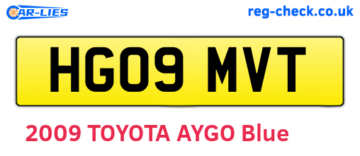 HG09MVT are the vehicle registration plates.