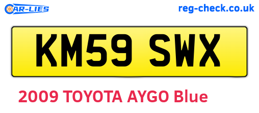 KM59SWX are the vehicle registration plates.