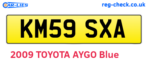 KM59SXA are the vehicle registration plates.