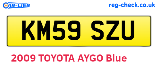 KM59SZU are the vehicle registration plates.