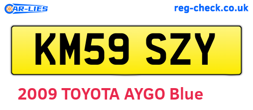 KM59SZY are the vehicle registration plates.