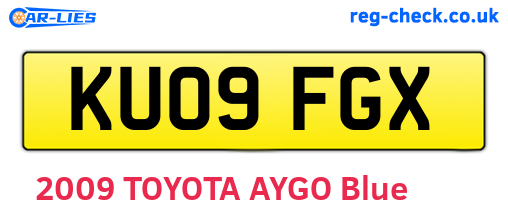 KU09FGX are the vehicle registration plates.