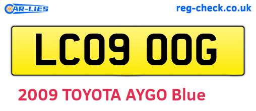 LC09OOG are the vehicle registration plates.