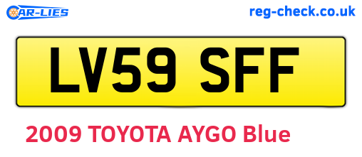 LV59SFF are the vehicle registration plates.