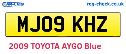 MJ09KHZ are the vehicle registration plates.