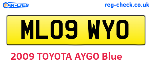 ML09WYO are the vehicle registration plates.
