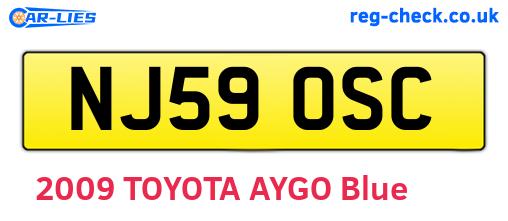 NJ59OSC are the vehicle registration plates.