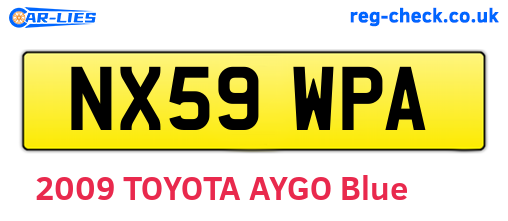 NX59WPA are the vehicle registration plates.