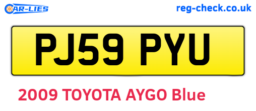 PJ59PYU are the vehicle registration plates.