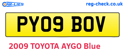 PY09BOV are the vehicle registration plates.