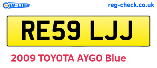 RE59LJJ are the vehicle registration plates.