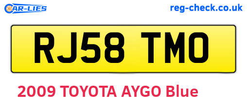 RJ58TMO are the vehicle registration plates.