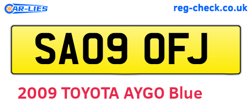 SA09OFJ are the vehicle registration plates.