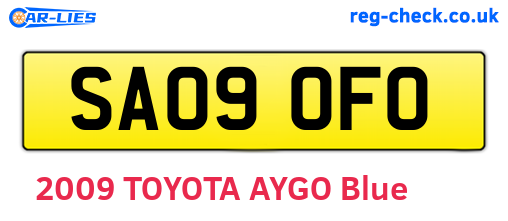 SA09OFO are the vehicle registration plates.