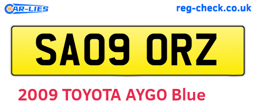 SA09ORZ are the vehicle registration plates.