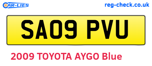SA09PVU are the vehicle registration plates.