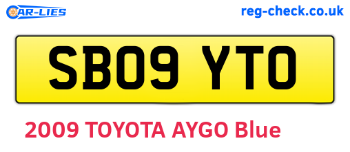 SB09YTO are the vehicle registration plates.