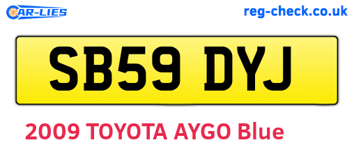 SB59DYJ are the vehicle registration plates.