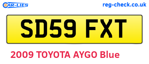 SD59FXT are the vehicle registration plates.