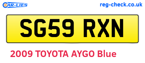 SG59RXN are the vehicle registration plates.