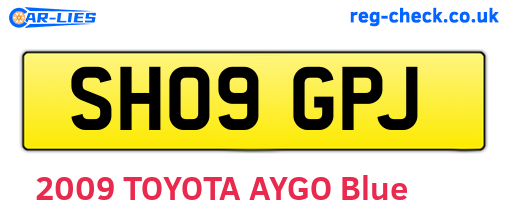 SH09GPJ are the vehicle registration plates.