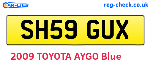 SH59GUX are the vehicle registration plates.