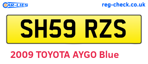 SH59RZS are the vehicle registration plates.