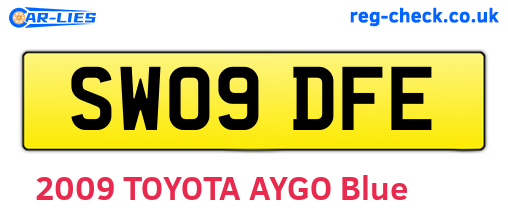 SW09DFE are the vehicle registration plates.