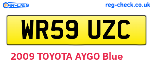 WR59UZC are the vehicle registration plates.