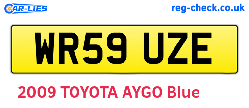 WR59UZE are the vehicle registration plates.