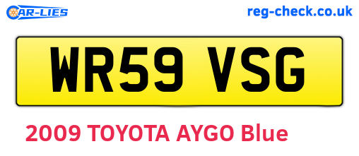 WR59VSG are the vehicle registration plates.