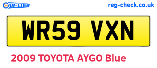 WR59VXN are the vehicle registration plates.