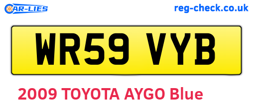 WR59VYB are the vehicle registration plates.