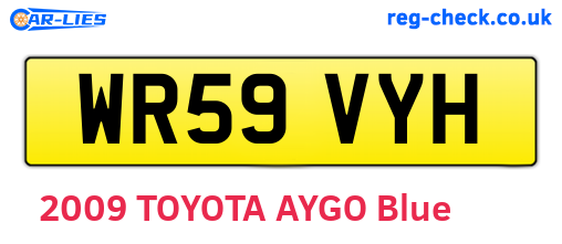 WR59VYH are the vehicle registration plates.