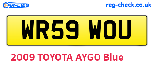 WR59WOU are the vehicle registration plates.