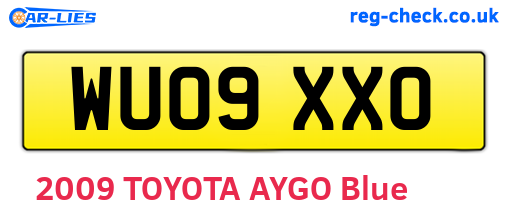 WU09XXO are the vehicle registration plates.