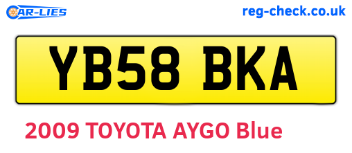 YB58BKA are the vehicle registration plates.