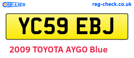 YC59EBJ are the vehicle registration plates.